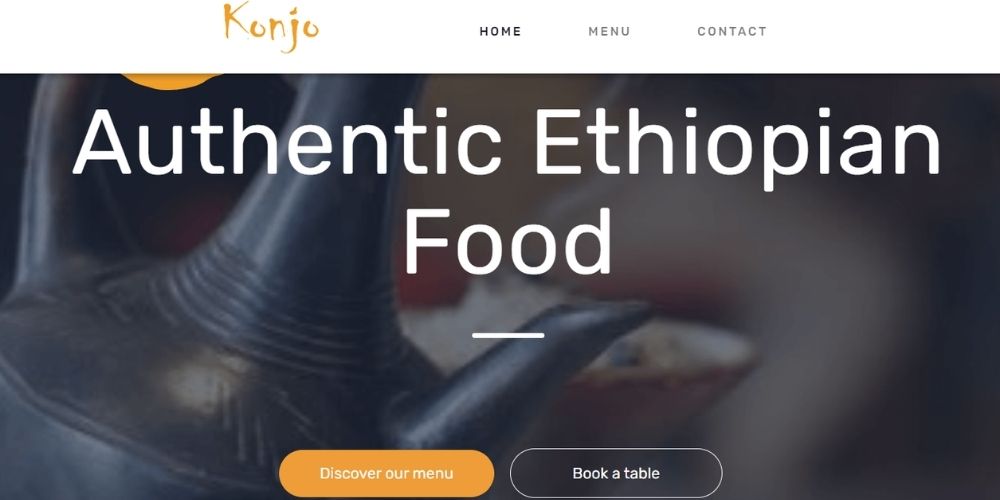 Konjo Authentic Ethiopian Food website page- Best African Restaurant in Melbourne