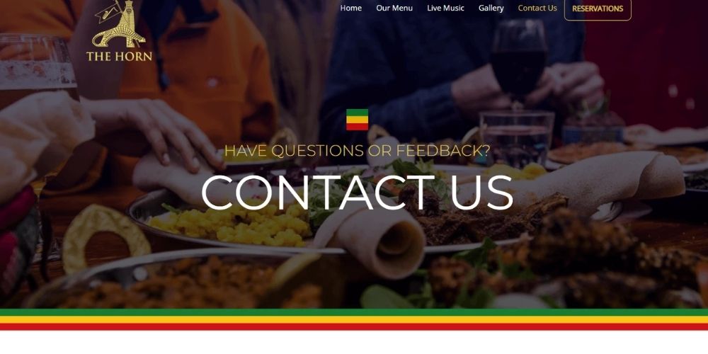 The Horn African Cafe & Restaurant Contact Us website page- Melbourne's Best African Restaurant