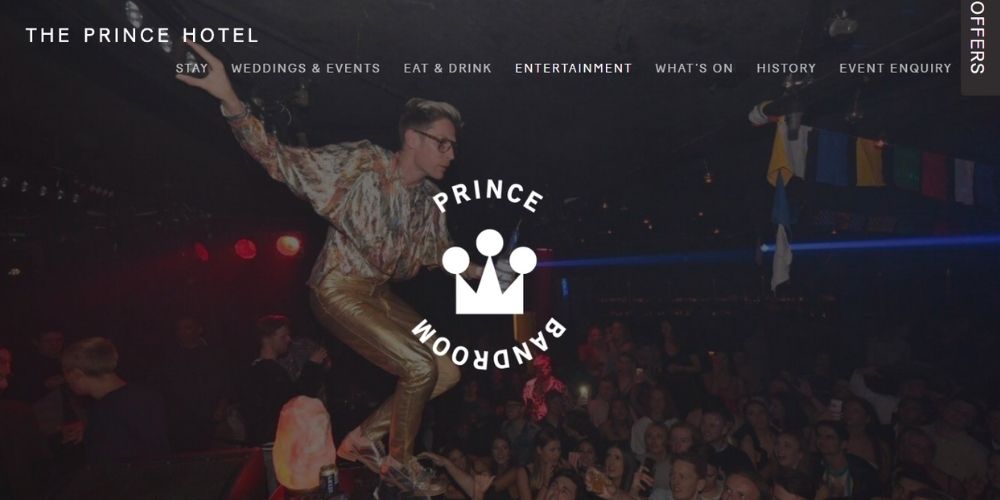 Prince Bandroom website homepage, Melbourne's Best Live Music