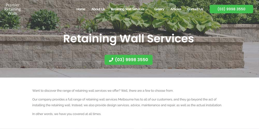 premier retaining walls